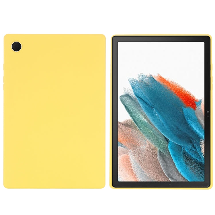 For Samsung Galaxy Tab A8 10.5 2021 Solid Color Liquid Silicone Shockpoof Tablet Case(Yellow) by bashfashion
