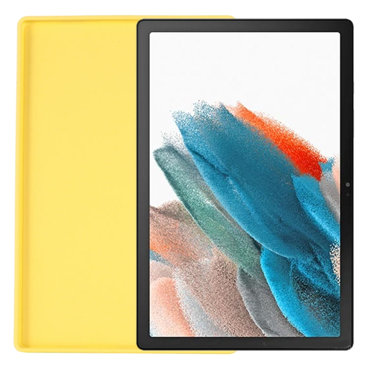 For Samsung Galaxy Tab A8 10.5 2021 Solid Color Liquid Silicone Shockpoof Tablet Case(Yellow) by bashfashion