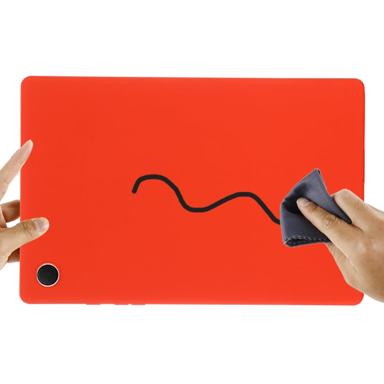 For Samsung Galaxy Tab A8 10.5 2021 Solid Color Liquid Silicone Shockpoof Tablet Case(Red) by bashfashion