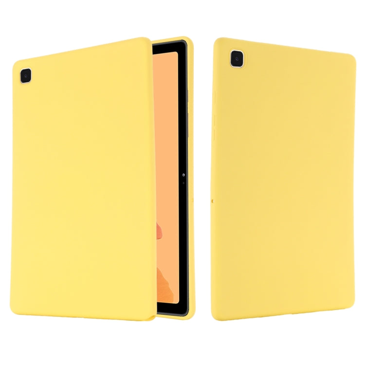 For Samsung Galaxy Tab A7 2020 Solid Color Liquid Silicone Shockpoof Tablet Case(Yellow) by bashfashion