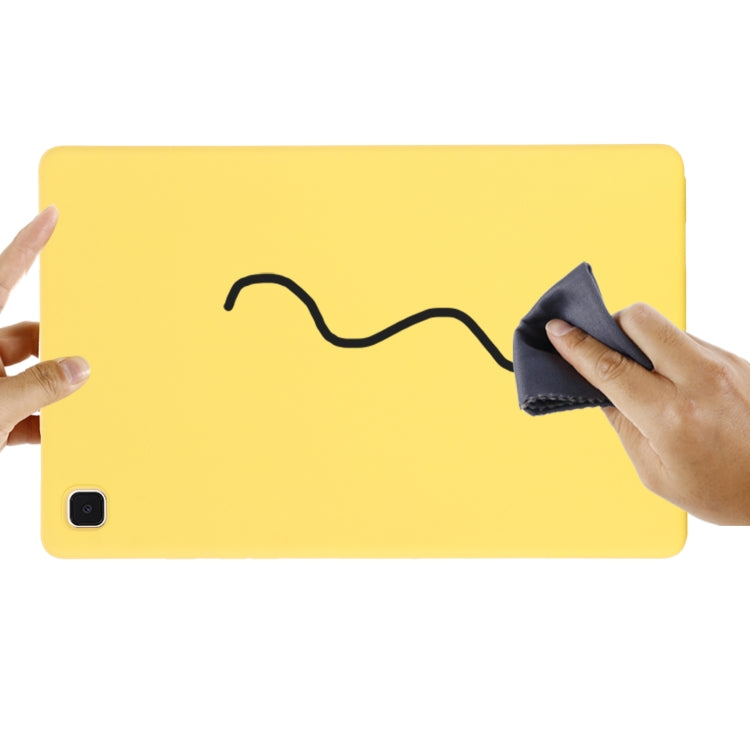 For Samsung Galaxy Tab A7 2020 Solid Color Liquid Silicone Shockpoof Tablet Case(Yellow) by bashfashion