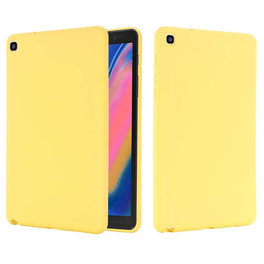 For Samsung Galaxy Tab A 8.0&S Pen 2019 Solid Color Liquid Silicone Shockpoof Tablet Case(Yellow) by bashfashion