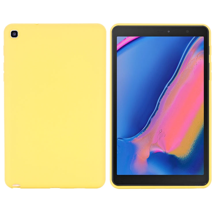For Samsung Galaxy Tab A 8.0&S Pen 2019 Solid Color Liquid Silicone Shockpoof Tablet Case(Yellow) by bashfashion