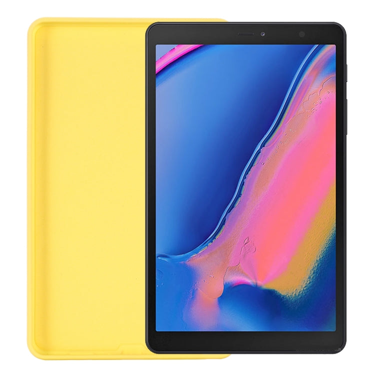 For Samsung Galaxy Tab A 8.0&S Pen 2019 Solid Color Liquid Silicone Shockpoof Tablet Case(Yellow) by bashfashion