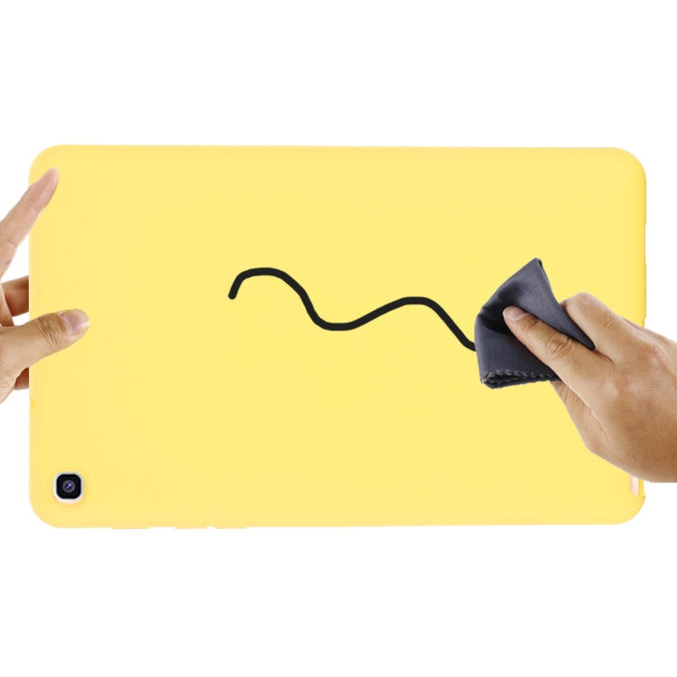 For Samsung Galaxy Tab A 8.0&S Pen 2019 Solid Color Liquid Silicone Shockpoof Tablet Case(Yellow) by bashfashion