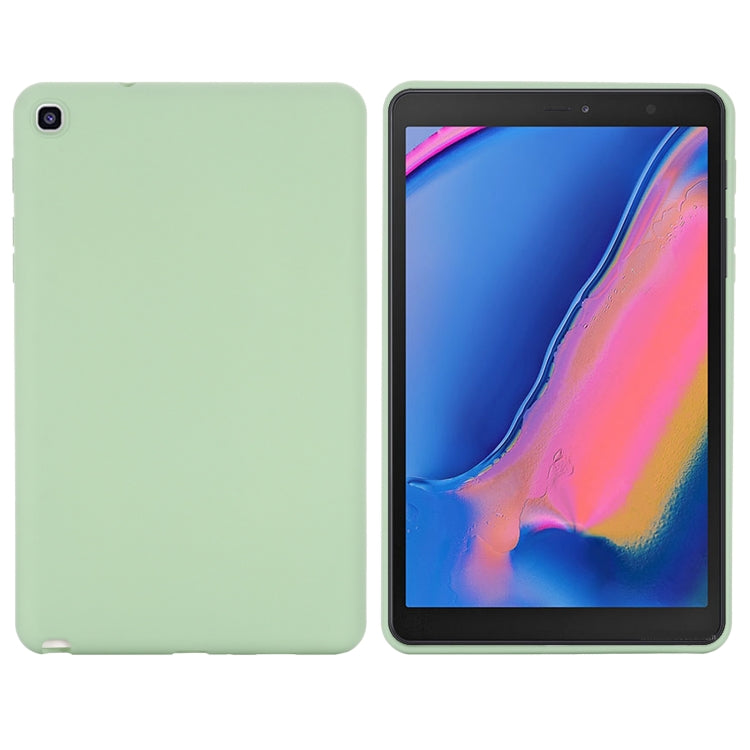 For Samsung Galaxy Tab A 8.0&S Pen 2019 Solid Color Liquid Silicone Shockpoof Tablet Case(Green) by bashfashion