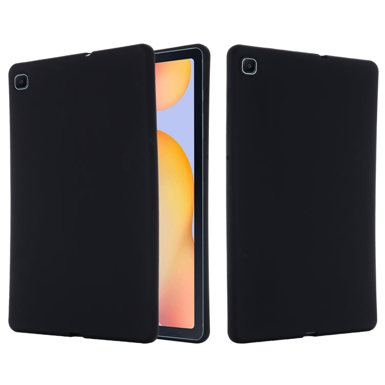 For Samsung Galaxy Tab S6 Lite Solid Color Liquid Silicone Shockpoof Tablet Case(Black) by bashfashion