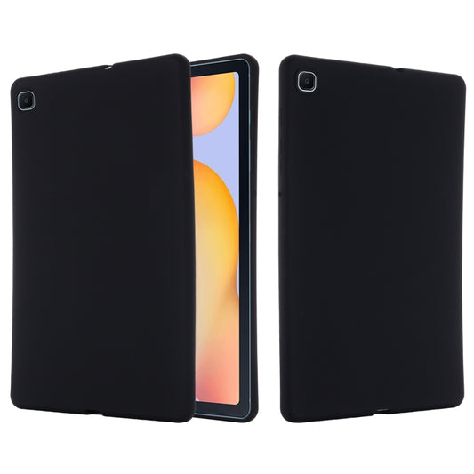 For Samsung Galaxy Tab S6 Lite Solid Color Liquid Silicone Shockpoof Tablet Case(Black) by bashfashion