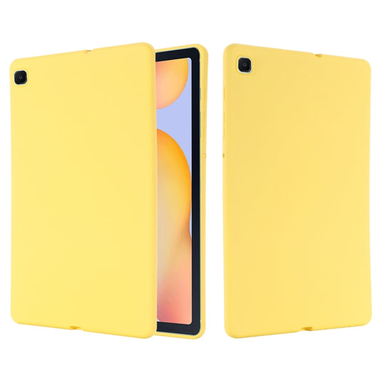 For Samsung Galaxy Tab S6 Lite Solid Color Liquid Silicone Shockpoof Tablet Case(Yellow) by bashfashion