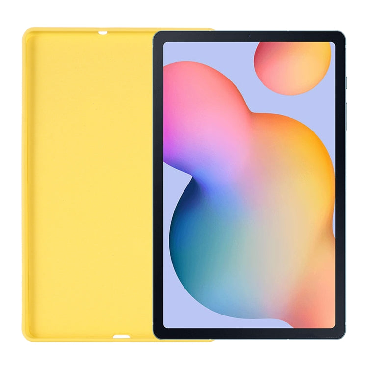 For Samsung Galaxy Tab S6 Lite Solid Color Liquid Silicone Shockpoof Tablet Case(Yellow) by bashfashion