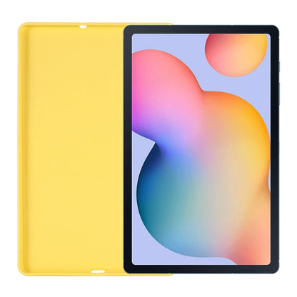 For Samsung Galaxy Tab S6 Lite Solid Color Liquid Silicone Shockpoof Tablet Case(Yellow) by bashfashion