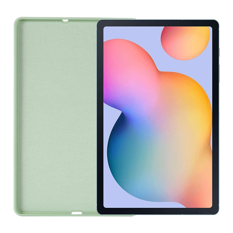 For Samsung Galaxy Tab S6 Lite Solid Color Liquid Silicone Shockpoof Tablet Case(Green) by bashfashion