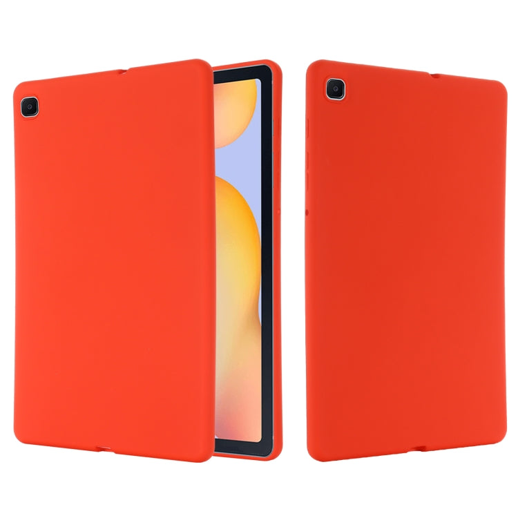 For Samsung Galaxy Tab S6 Lite Solid Color Liquid Silicone Shockpoof Tablet Case(Red) by bashfashion