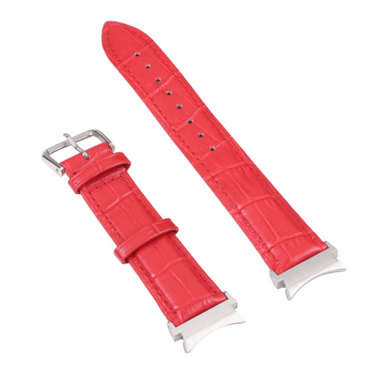 For Samsung Galaxy Watch4 40mm/44mm Slub Texture Leather Watch Band(Red) by bashfashion