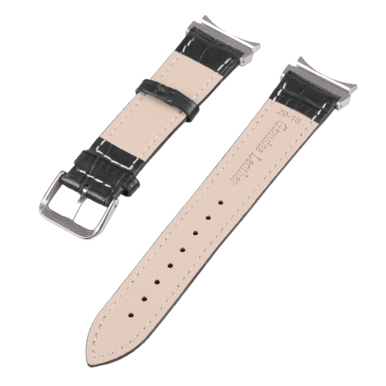 For Samsung Galaxy Watch4 40mm/44mm Slub Texture Leather Watch Band(Black) by bashfashion