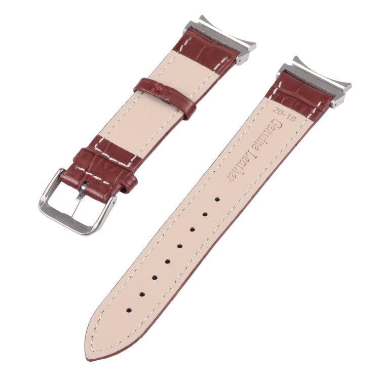 For Samsung Galaxy Watch4 40mm/44mm Slub Texture Leather Watch Band(Brown) by bashfashion