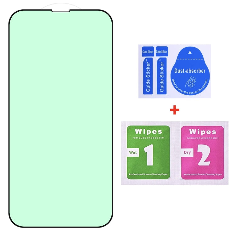 For iPhone 16e / 13 / 13 Pro Green Light Eye Protection Tempered Glass Film by bashfashion