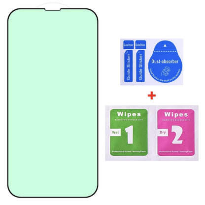For iPhone 16e / 13 / 13 Pro Green Light Eye Protection Tempered Glass Film by bashfashion