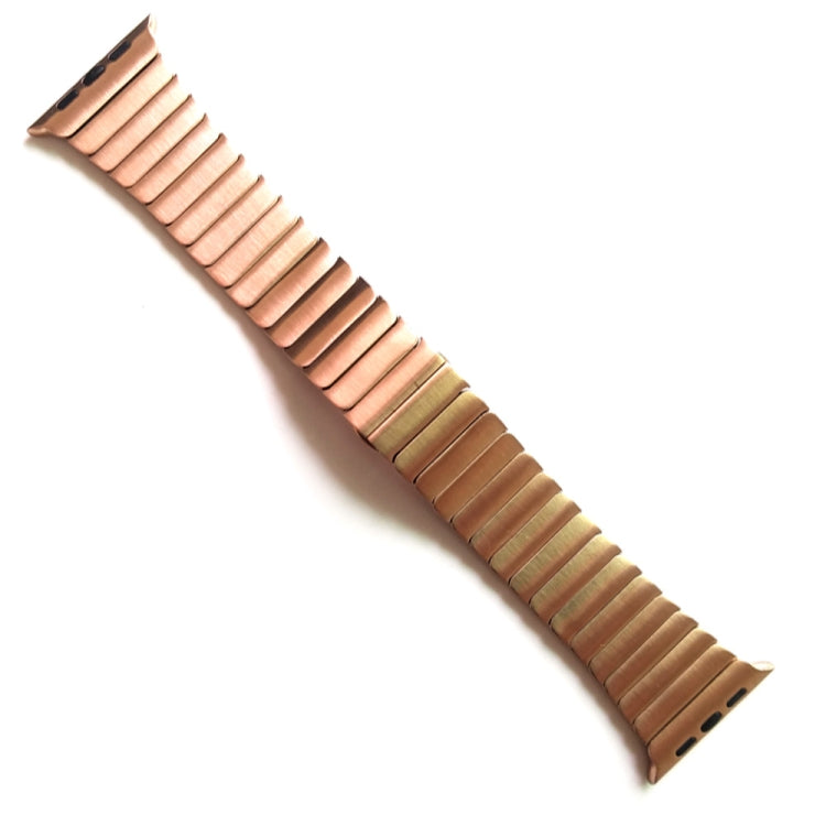 One-bead Steel Butterfly Buckle Watch Band For Apple Watch Ultra 49mm&Watch Ultra 2 49mm / Series 9&8&7 45mm / SE 3&SE 2&6&SE&5&4 44mm / 3&2&1 42mm(Rose Gold) by bashfashion