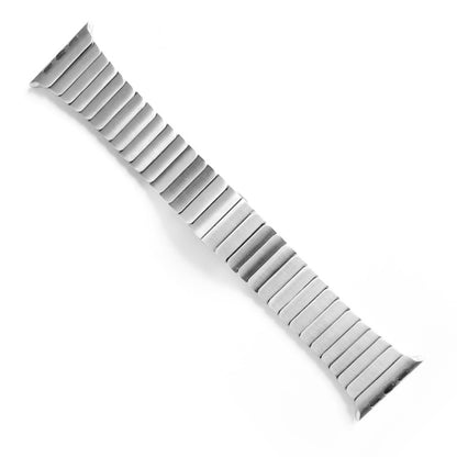 One-bead Steel Butterfly Buckle Watch Band For Apple Watch Ultra 49mm&Watch Ultra 2 49mm / Series 9&8&7 45mm / SE 3&SE 2&6&SE&5&4 44mm / 3&2&1 42mm(Silver) by bashfashion