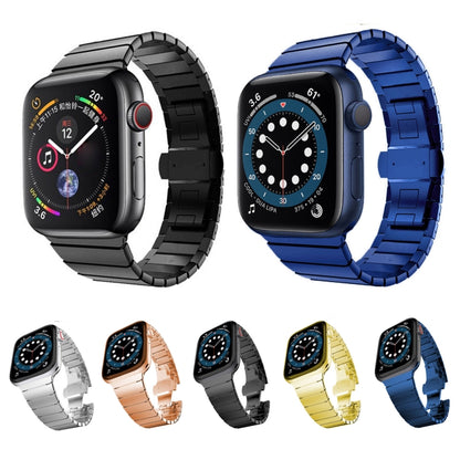 One-bead Steel Butterfly Buckle Watch Band For Apple Watch Ultra 49mm&Watch Ultra 2 49mm / Series 9&8&7 45mm / SE 3&SE 2&6&SE&5&4 44mm / 3&2&1 42mm(Silver) by bashfashion