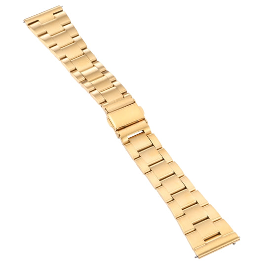 For Samsung Galaxy Galaxy Watch 3 45mm / Huawei Watch 3 / 3 Pro 22mm Three-bead Steel Quick Release Watch Band(Gold) by bashfashion