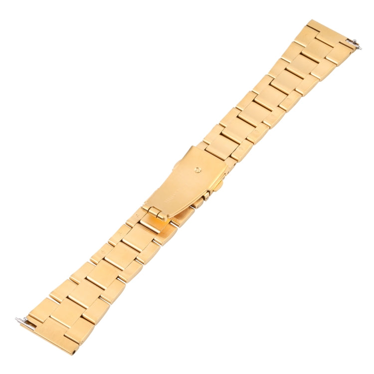 For Samsung Galaxy Galaxy Watch 3 45mm / Huawei Watch 3 / 3 Pro 22mm Three-bead Steel Quick Release Watch Band(Gold) by bashfashion