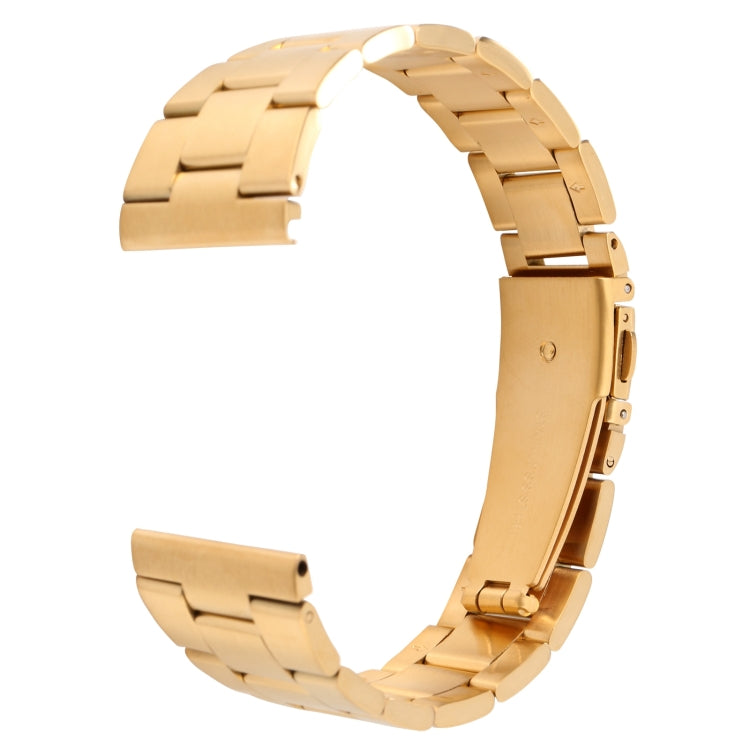 For Samsung Galaxy Galaxy Watch 3 45mm / Huawei Watch 3 / 3 Pro 22mm Three-bead Steel Quick Release Watch Band(Gold) by bashfashion