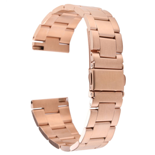 For Samsung Galaxy Galaxy Watch 3 45mm / Huawei Watch 3 / 3 Pro 22mm Three-bead Steel Quick Release Watch Band(Rose Gold) by bashfashion