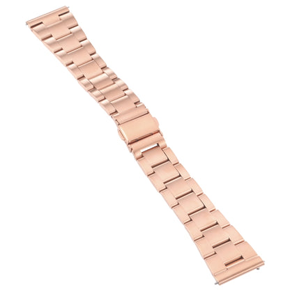 For Samsung Galaxy Galaxy Watch 3 45mm / Huawei Watch 3 / 3 Pro 22mm Three-bead Steel Quick Release Watch Band(Rose Gold) by bashfashion