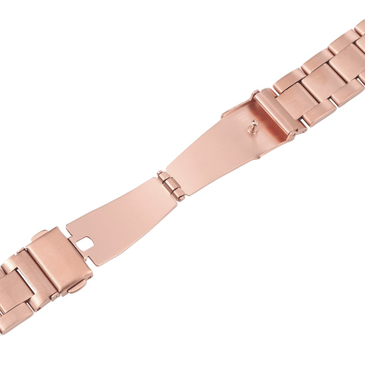 For Samsung Galaxy Galaxy Watch 3 45mm / Huawei Watch 3 / 3 Pro 22mm Three-bead Steel Quick Release Watch Band(Rose Gold) by bashfashion