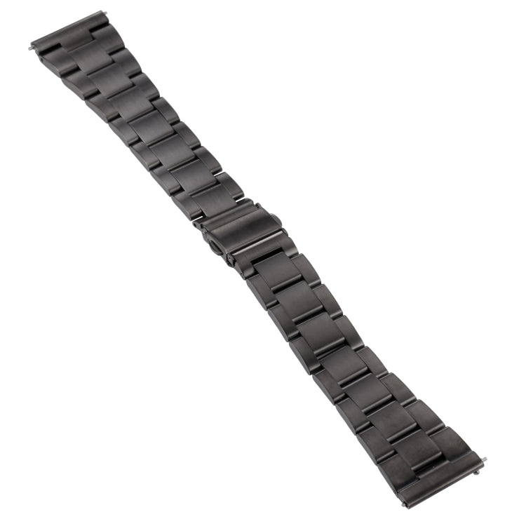 For Samsung Galaxy Galaxy Watch 3 45mm / Huawei Watch 3 / 3 Pro 22mm Three-bead Steel Quick Release Watch Band(Black) by bashfashion