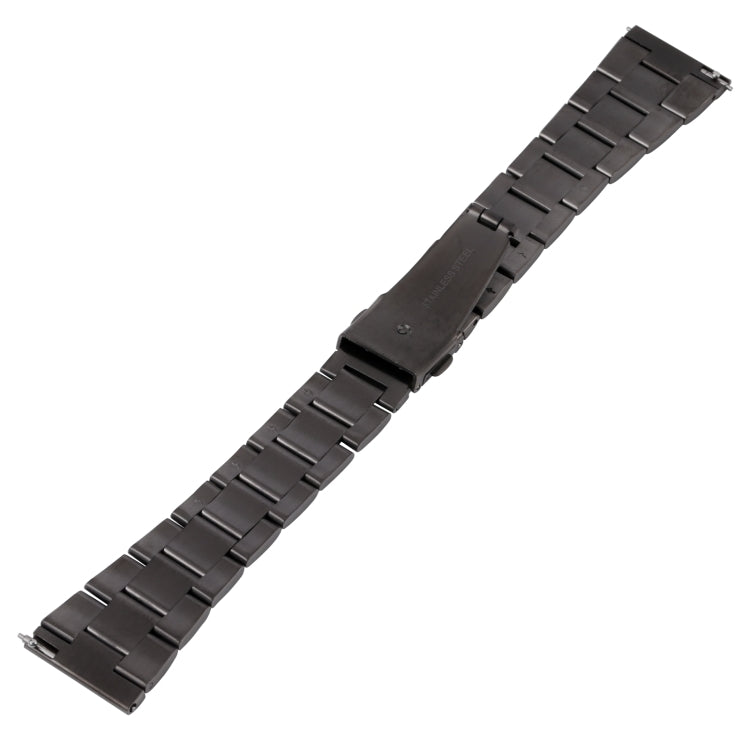 For Samsung Galaxy Galaxy Watch 3 45mm / Huawei Watch 3 / 3 Pro 22mm Three-bead Steel Quick Release Watch Band(Black) by bashfashion