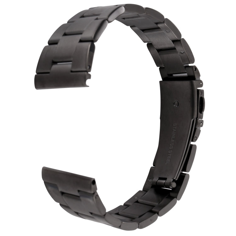 For Samsung Galaxy Galaxy Watch 3 45mm / Huawei Watch 3 / 3 Pro 22mm Three-bead Steel Quick Release Watch Band(Black) by bashfashion