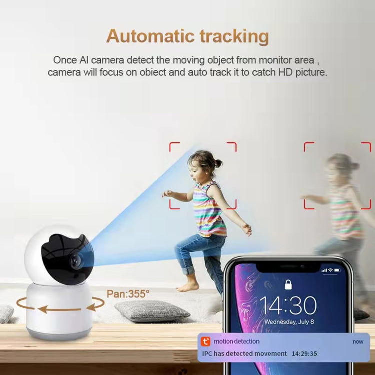 YT51 1920x1080 Home Wireless Camera, Support Infrared Night Vision / Voice Intercom, without Temperature and Humidity Sensor, US Plug(White) by bashfashion