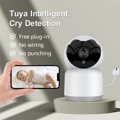 YT51 1920x1080 Home Baby Wireless Camera, Support Infrared Night Vision / Baby Crying Detection, with Temperature and Humidity Sensor, UK Plug(White) by bashfashion