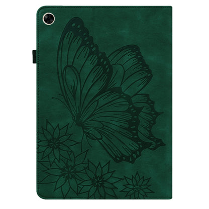 For Realme Pad Big Butterfly Embossed Leather Tablet Case(Green) by bashfashion