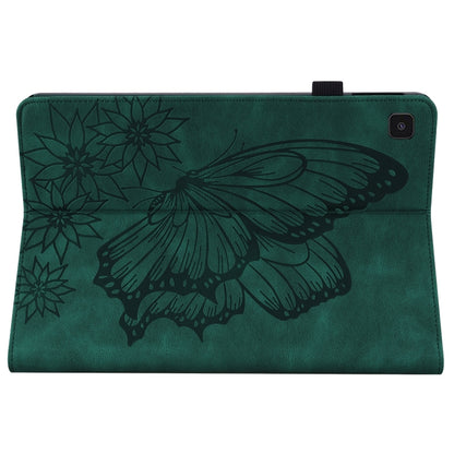 For Samsung Galaxy Tab A7 Lite T220/T225 Big Butterfly Embossed Leather Tablet Case(Green) by bashfashion