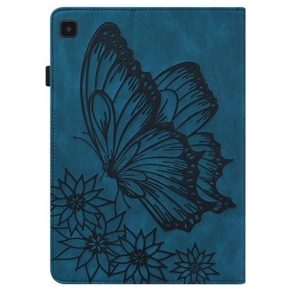For Samsung Galaxy Tab A7 Lite T220/T225 Big Butterfly Embossed Leather Tablet Case(Blue) by bashfashion