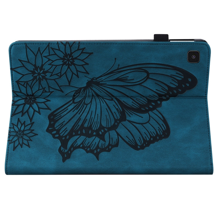For Samsung Galaxy Tab A7 Lite T220/T225 Big Butterfly Embossed Leather Tablet Case(Blue) by bashfashion