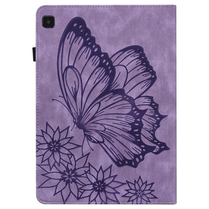 For Samsung Galaxy Tab A7 Lite T220/T225 Big Butterfly Embossed Leather Tablet Case(Purple) by bashfashion