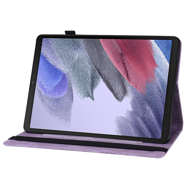 For Samsung Galaxy Tab A7 Lite T220/T225 Big Butterfly Embossed Leather Tablet Case(Purple) by bashfashion
