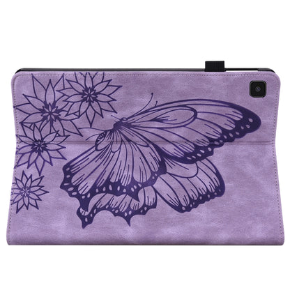 For Samsung Galaxy Tab A7 Lite T220/T225 Big Butterfly Embossed Leather Tablet Case(Purple) by bashfashion