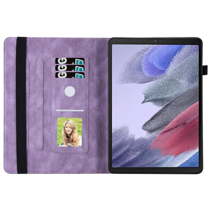 For Samsung Galaxy Tab A7 Lite T220/T225 Big Butterfly Embossed Leather Tablet Case(Purple) by bashfashion