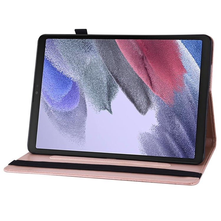 For Samsung Galaxy Tab A7 Lite T220/T225 Big Butterfly Embossed Leather Tablet Case(Rose Gold) by bashfashion