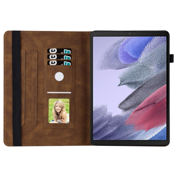For Samsung Galaxy Tab A7 Lite T220/T225 Big Butterfly Embossed Leather Tablet Case(Brown) by bashfashion