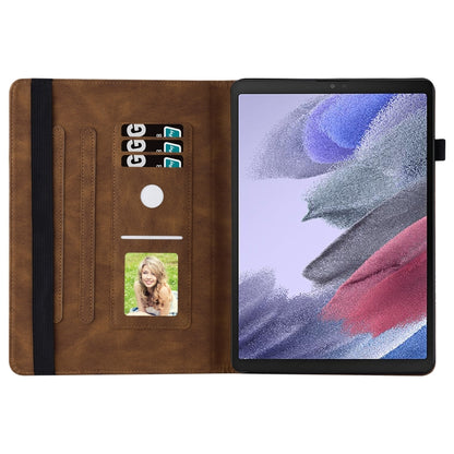For Samsung Galaxy Tab A7 Lite T220/T225 Big Butterfly Embossed Leather Tablet Case(Brown) by bashfashion