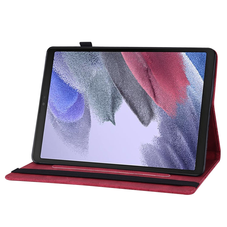 For Samsung Galaxy Tab A7 Lite T220/T225 Big Butterfly Embossed Leather Tablet Case(Red) by bashfashion