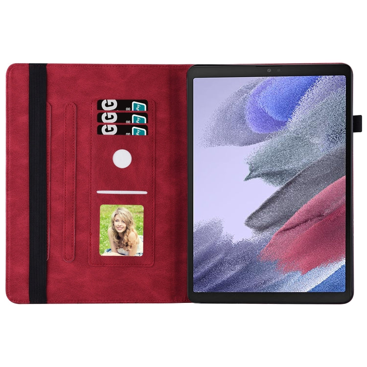 For Samsung Galaxy Tab A7 Lite T220/T225 Big Butterfly Embossed Leather Tablet Case(Red) by bashfashion