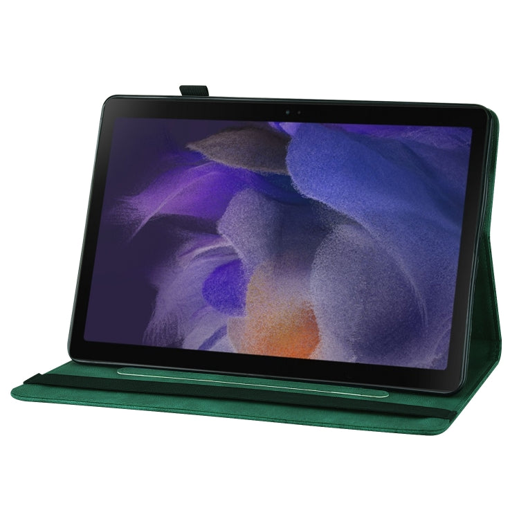 For Samsung Galaxy Tab A8 Big Butterfly Embossed Leather Tablet Case(Green) by bashfashion